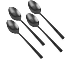 Pakabinamas šviestuvas Eh Excellent Houseware Theelepels Edelstaal Zwart 4 stuks - Theelepeltjes - Koffielepel - Theelepel - Lepels Set - Dinerlepels - Dessertlepels