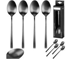 Pakabinamas šviestuvas Eh Excellent Houseware Theelepels Edelstaal Zwart 4 stuks - Theelepeltjes - Koffielepel - Theelepel - Lepels Set - Dinerlepels - Dessertlepels