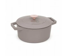 Berlinger Haus Emaliuotas ketaus puodas su dangčiu, 4.35 L, 24x11 cm | Metallic Line Taupe Collection BH-6525