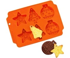Orion Silikoninė sausainių forma 23x17 cm Oranžinė Šventinė