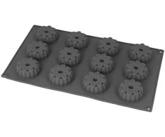 Silikoninė formelė pralinė, šokoladui, ledams, sausainiams, GĖLĖ pilka BRUNBESTE BB-3230
