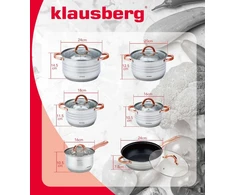GARNKI STALOWE 12 EL. 2.1/2.1/2.9/3.4/3.9/6.6L KLAUSBERG KB-7700