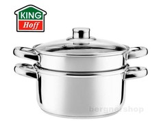 King Hoff Puodas do gotowania na parze, stal komplektas 3 elementy śr.18cm 2,5l kinghoff