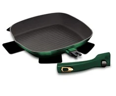 GRANITINĖ GRILĖLĖ SU NUimama rankena 28cm BERLINGER HAUS EMERALD BH-6089
