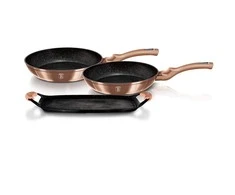 GRANITINIŲ KETUČIŲ RINKINYS + KIRTINĖ BERLINGER HAUS METALLIC LINE ROSE GOLD BH-1669