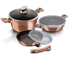 Berlinger Haus Puodų ir keptuvės komplektas, 6 dalių, Berlingerhaus Rose Gold Edition | BH-7051
