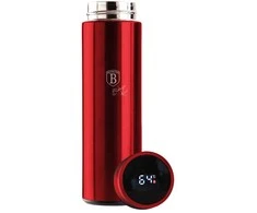 SUMANUS Plieninis termosas 0,45L SU LED TEMPERATŪROS INDIKATORIU BERLINGER HAUS BURGUNDY BH-7955