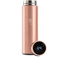 IŠMANUS PLIENINIS TERMOSANAS 0,45L SU LED TEMPERATŪROS INDIKATORIU BERLINGER HAUS ROSE GOLD BH-7954