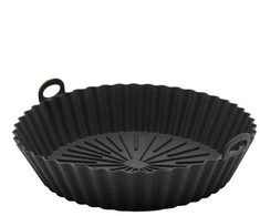 Silikoninis įdėklas oro keptuvei, apvalus, juodas, 20 cm, BRUNBESTE BB-3133