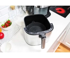 Silikoninis įdėklas oro keptuvei, apvalus, juodas, 20 cm, BRUNBESTE BB-3133
