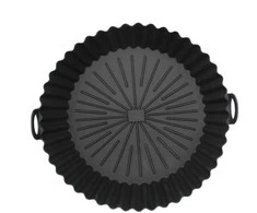 Silikoninis įdėklas oro keptuvei, apvalus, juodas, 20 cm, BRUNBESTE BB-3133