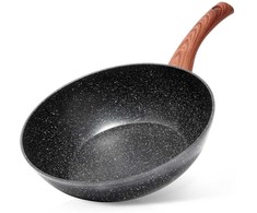 Keptuvė wok Vilde Juodas&amp;Wood 28 cm
