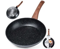 Keptuvė Vilde Juodas&amp;amp;Wood 24 cm aliuminė su granitine danga