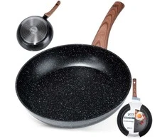 Keptuvė Vilde Juodas&amp;amp;Wood 26 cm aliuminė su granitine danga