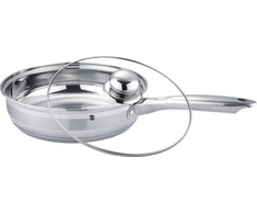 Keptuvė plieninė ze stali nierdzewnej su dangteliu gili indukcija 20 cm BRUNBESTE BB-2220