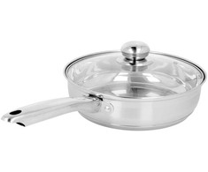 Keptuvė plieninė ze stali nierdzewnej su dangteliu gili indukcija 20 cm BRUNBESTE BB-2220