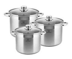 King Hoff Rinkinys „Kinghoff“ 6 dalių puodų rinkinys, plienas, 20, 22, 24 cm skersmens