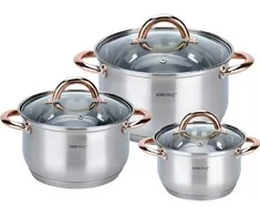 King Hoff PLIENINIAI PUODAI 6 ELEMENTAI KINGHOFF ROSEGOLD KH-1761
