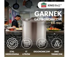 Garnek Puodas Gastronorm puodas, nerūdijantis plienas, skersmuo 28cm, 17l, kinghoff, kh-1961