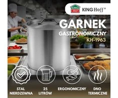 King Hoff Kh-1963 Gastronominis puodas 25l, nerūdijantis plienas, indukcija