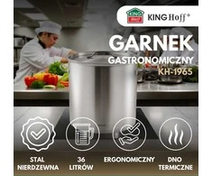 Garnek Puodas Gastronorm puodas, nerūdijantis plienas, skersmuo 36 cm, 36 l, kinghoff, kh-1965