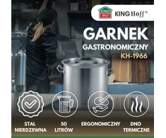 King Hoff Puodas gastronomiczny, nerūdijantis plienas, śr.40cm, 50l, kinghoff, kh-1966