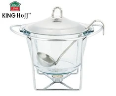 King Hoff Podgrzewacz Maisto šildytuvas, stiklinis - plieno, 4 l, „Kinghoff“