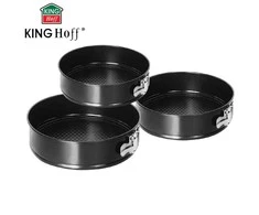 King Hoff Tortownica, Kinghoff kepimo forma su nelimpančia danga, 3 dalių rinkinys, 24/26/28 cm skersmuo