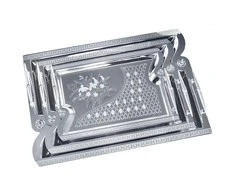 King Hoff Taca Plieninis padėklas, 3 „Kinghoff“ elementų rinkinys