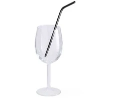 KOMPLET METALOWYCH SŁOMEK DO PICIA 6 ELEMENTÓW BERLINGER HAUS Juodas Sidabrinis BH-2984