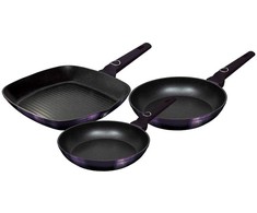 KOMPLET PATELNI Z POWŁOKĄ TYTANOWĄ 3-ELE BERLINGER HAUS PURPLE ECLIPSE BH-7104