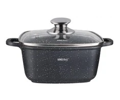 King Hoff Puodas Puodas su marmurine danga, 28x28cm, 6.5l, juodas, kinghoff