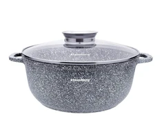 Puodas Aliuminio puodas, pilkas marmuras, 28 cm skersmuo, 6,8 l, Klausberg