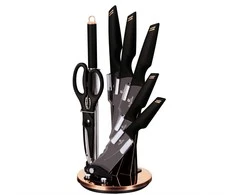 PEILIŲ RINKINYS 8 ELE. BERLINGER HAUS Juodas ROSE GOLD BH-2692