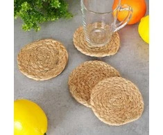 Home Styling Collection Padėkliukai puodeliams 10 cm, natūralūs, 4 vnt.