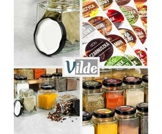 Prieskonių indeliai Vilde 100 ml, 24 vnt. su 90 lipdukų