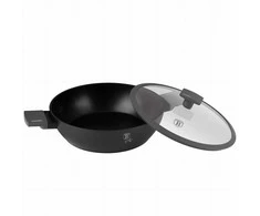 Berlinger Haus PLOKŠČIAS TITANINIS PUODAS SU DANGIU 30cm BERLINGER HAUS BH-8129 ANTRACITAS