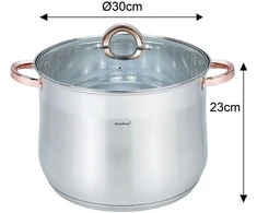 Puodas STALOWY GASTRONOMICZNY 16L 30CM KLAUSBERG KB-7796 ROSE GOLD