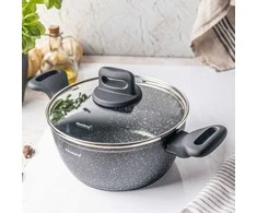 Puodas Puodas, juodas marmuras, 20 cm skersmens, 2,36 l, Klausberg