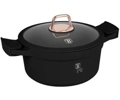 Puodas Z POWŁOKĄ TYTANOWĄ 4.4L 24CM BERLINGER HAUS Juodas ROSE BH-1457