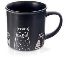 Duo Gift Orion Keraminė Puodelis 500 ml Juodas su Katės Motyvu