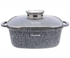 Puodas Aliuminio puodas, pilkas marmuras, 22x22cm, 3,7l, Klausberg