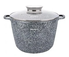 Puodas Puodas su dangčiu, aliuminis, pilkas marmuras, skersmuo 24 cm, 6,2 l, Klausberg