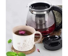 Orion Porceliano puodelis 400 ml su gėlių dekoracija