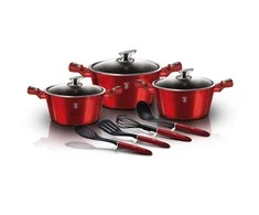 PUODŲ RINKINYS 10 Vnt. BERLINGER HAUS METALLIC LINE BURGUNDY BH-6150
