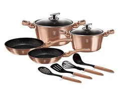 Berlinger Haus Puodų komplektas, 10 dalių, Berlingerhaus Metallic Line Rosegold | BH-6142