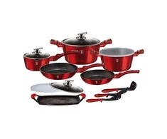 PUODŲ RINKINYS 16 vnt BERLINGER HAUS METALLIC LINE BURGUNDY BH-6781