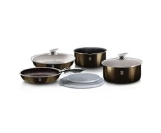 PUODŲ RINKINYS 9 ELEMENTAI CLICK &amp; COOK BERLINGER HAUS SHINY Juodas BH-7041