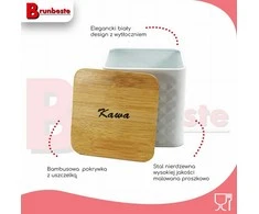 Rinkinys 4 POJEMNIKÓW KAWA HERBATA CUKIER SÓL BRUNBESTE BB-4262 (NAPISY PL)