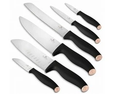 Rinkinys 6 NOŻY KUCHENNYCH BERLINGER HAUS Juodas ROSE BH-2949